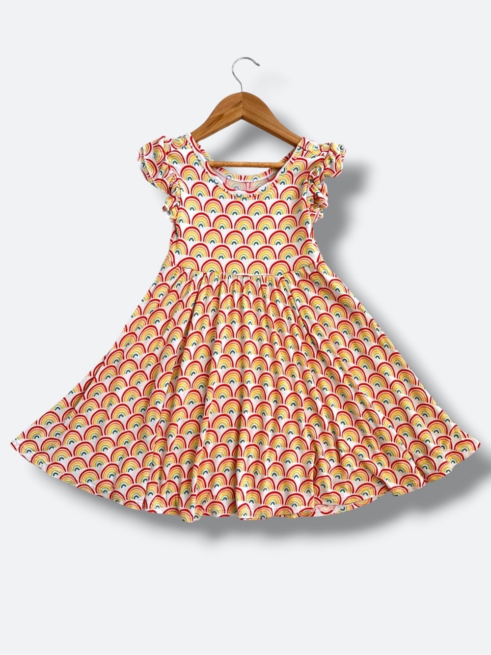 Play by Little Sleepies Primary Rainbow Bamboo Twirl Dress Girls 4T Pockets